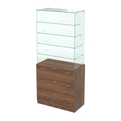 Прилавок с верхним стеклянным каркасом Селена-9, Орех