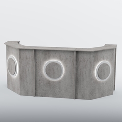 Ресепшен со скошенными углами КРУГ №5, Бетон Чикаго светло-серый F186 ST9