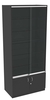 Витрина СЭСП-Z №1-500 (З/C - ДВП) со стеклянными полками и шторками Черный