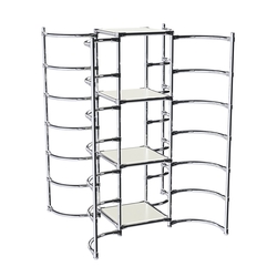 Хромированное вешало ДУГА №3-3 с полками ДСП 16 мм, Белый