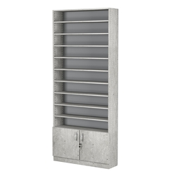 Стеллаж из ДСП с 9-ю полками 250x900 мм серии LEVEL-9 №11 (З/C - ДВП), Метрополитан Грей