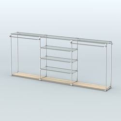 Островная торговая система ХРОМ 3600 мм с поручнями №8, Дуб Сонома