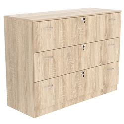 Тумба T-13 1200мм (H-900мм, с тремя выдвижными ящиками), Дуб сонома