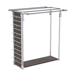 Хромированный стенд-вешало ETD-11 №1-1 (торец-ЭП) с полкой стекло 6мм, Дуб Венге
