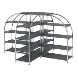 Комбинация стендов TD-06 №3-4 (с полками ДСП 16мм), Темно-Серый