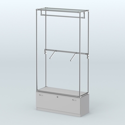 Торговая система ХРОМ без ДСП 1200 мм №2-1 с тумбой Т-11 и поручнями, Серый