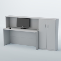 Ресепшен с большим столом и тумбами ВЕГА №4Д, Белый