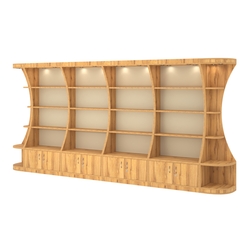 Пристенный высокий стеллаж ГАРАНТ №4, Дуб Золотистый и Крем Вайс