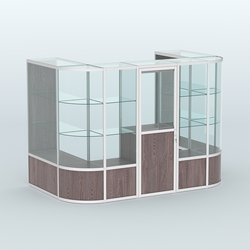 Павильон из профиля пристенный №4б (4,05 кв. м), Ясень Анкор темный