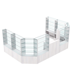 Торговый пристенный островок ГРАЦИЯ №11 (открытый) (9.62 кв.м), Ясень Анкор светлый