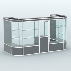 Павильон из профиля пристенный №11а (5,50 кв. м), Темно-Серый