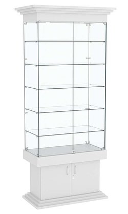 Витрина с дверками широкая с 5-ю полками ДОНЖОН №501, Серый