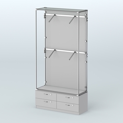 Торговая система ХРОМ (задняя стенка - ДСП) 1200 мм №3-2 с тумбой Т-14 и поручнями, Серый