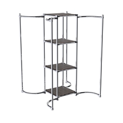 Хромированное вешало ВОЛНА №4-3 с полками ДСП 16мм, Дуб Венге