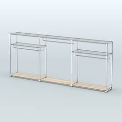 Островная торговая система ХРОМ 3600 мм с поручнями №4, Дуб Сонома