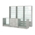 Комплект стеллажей со стеклянными полками U-6 №12-1 и прилавков ЭК-04 Метрополитан Грей