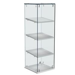 Витрина Истра настольная №23-ДН с наклонными полками из ДСП, Серый