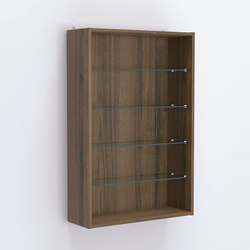 Витрина настенная №202-1Г открытая с четырьмя полками, Орех