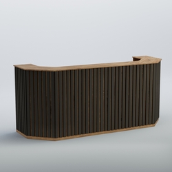 Ресепшен со скошенными углами серии ПРИЛИВ №6, Дуб Канзас Коричнерый + черный