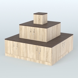 Островок-пирамида с накопителями для торговых центров №2, Дуб Сонома + Дуб Венге