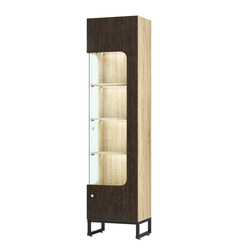 Витрина Монти №4-П левая, Дуб Сонома + Дуб Венге