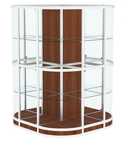 Витрина из профиля островная закругленная с секторами №4, Орех