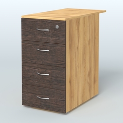 Тумба приставная Прайм, цвет белый, Дуб Золотистый + Дуб Венге