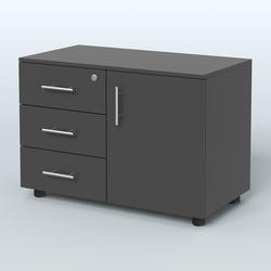 Тумба для оргтехники Види Вуд, цвет мокко + вяз, Черный