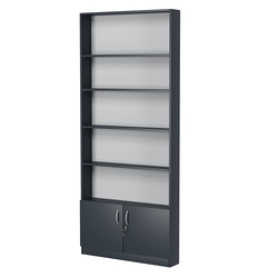 Стеллаж из ДСП с 4-мя полками 150x900 мм серии LEVEL-4 №9 (З/C - ДВП), Антрацит