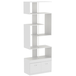 Стеллаж серии КУБ S-образный №4 с тумбой Т-20, Серый