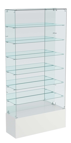 Витрина ИСТРА №136 прямоугольная (З/C - зеркало), без дверей, Серый