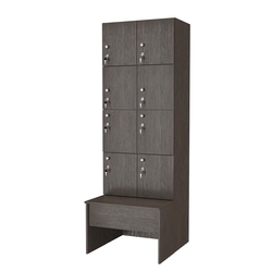 Шкаф для раздевалок со скамейкой КОМБО-Квартет №2-1, Дуб Венге