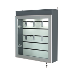 Витрина настенная №1-2Б с эконом панелью и фризом серии Collecto, Темно-Серый