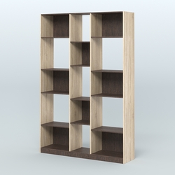 Стеллаж из ДСП серии ЛОФТ №14-1, Дуб Сонома + Дуб Венге