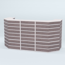 Ресепшен серии ПРАЙМ №6А со скошенными углами, Ясень Анкор светлый + Ясень Анкор темный