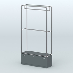 Торговая система ХРОМ без ДСП 1200 мм №1-1 с тумбой Т-11 и поручнями, Темно-Серый