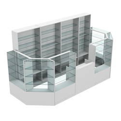 Торговый пристенный островок ГРАЦИЯ №6 (открытый) (6.05 кв.м), Серый