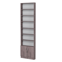 Стеллаж из ДСП с 6-ю полками 100x600 мм серии LEVEL-6 №1 (З/C - ДВП), Ясень Анкор темный