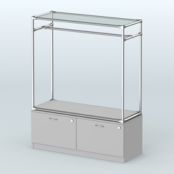 Островная торговая система ХРОМ 1200 мм с тумбами №2, Серый