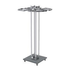 Торговое хромированное одноярусное вешало СЕКТОР №1, Темно-Серый