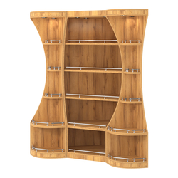 Угловой высокий стеллаж ГАРАНТ №1-О с ограничителями, Дуб Золотистый