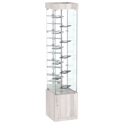 Стеклянная торговая витрина с миниатюрными тонированными полками Dark №4-2, Ясень Анкор светлый - U31104