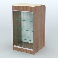 Ресепшен-Лайт №8 (600 мм) (Фасадная стенка - Зеркало), Орех + Крем Вайс