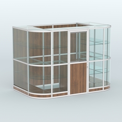 Павильон из профиля пристенный №8г (4,05 кв. м), Орех