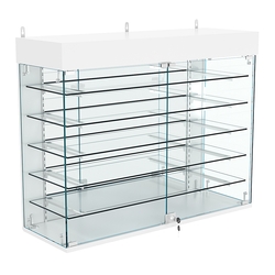 Витрина настенная НЕО №3А-4 с пятью полками и зеркалом, Серый