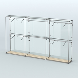 Торговая система ХРОМ (задняя стенка - стекло) 3600 мм с поручнями №2, Дуб Сонома