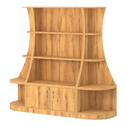 Пристенный низкий стеллаж ГАРАНТ №1, Дуб Золотистый