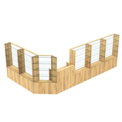 Торговый угловой островок ГРАЦИЯ №9 (открытый) (10.27 кв.м), Дуб Золотистый