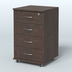 Тумба подкатная 4 ящика, цвет венге, Дуб Венге