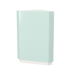 Витрина угловая "Диаманд" №6, ЛДСП белый + МДФ мята